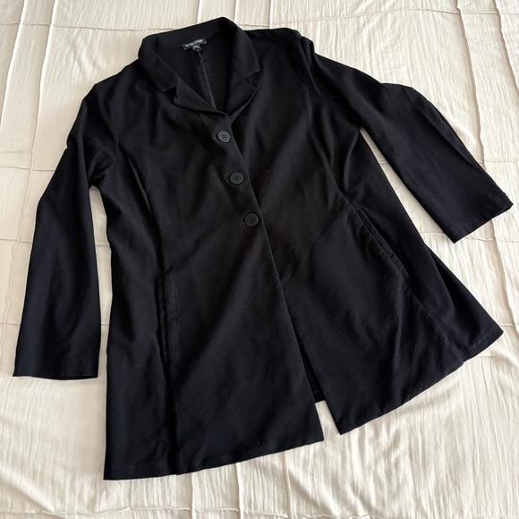 Eileen Fisher Black Stretch Jacket Blazer – Petite Large - Picture 2 of 4